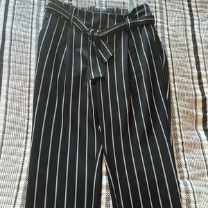 Black and white pinstripe dress pants